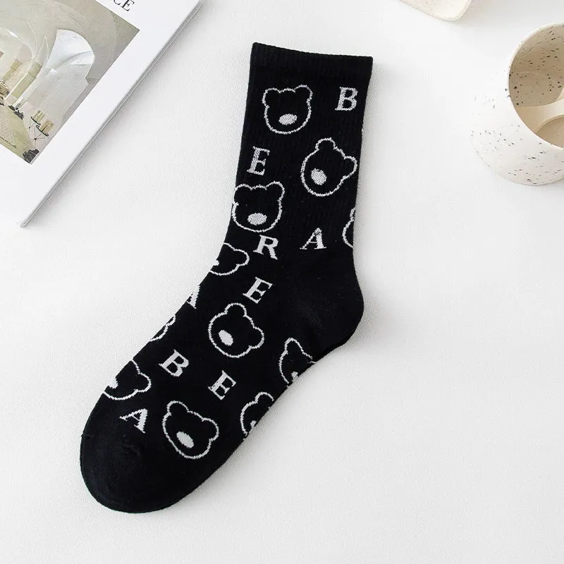 Cat Embroidery Cotton Socks