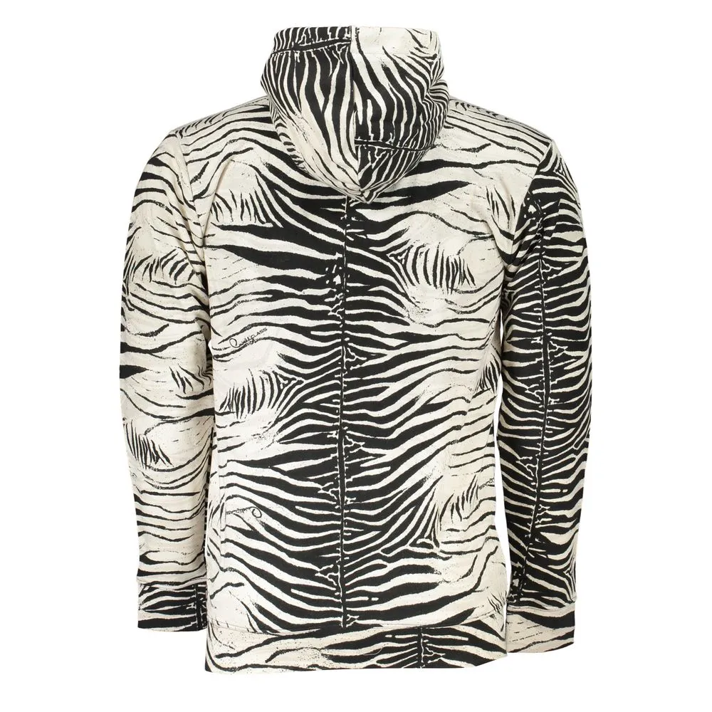 Cavalli Class White Cotton Mens Hooded Sweater