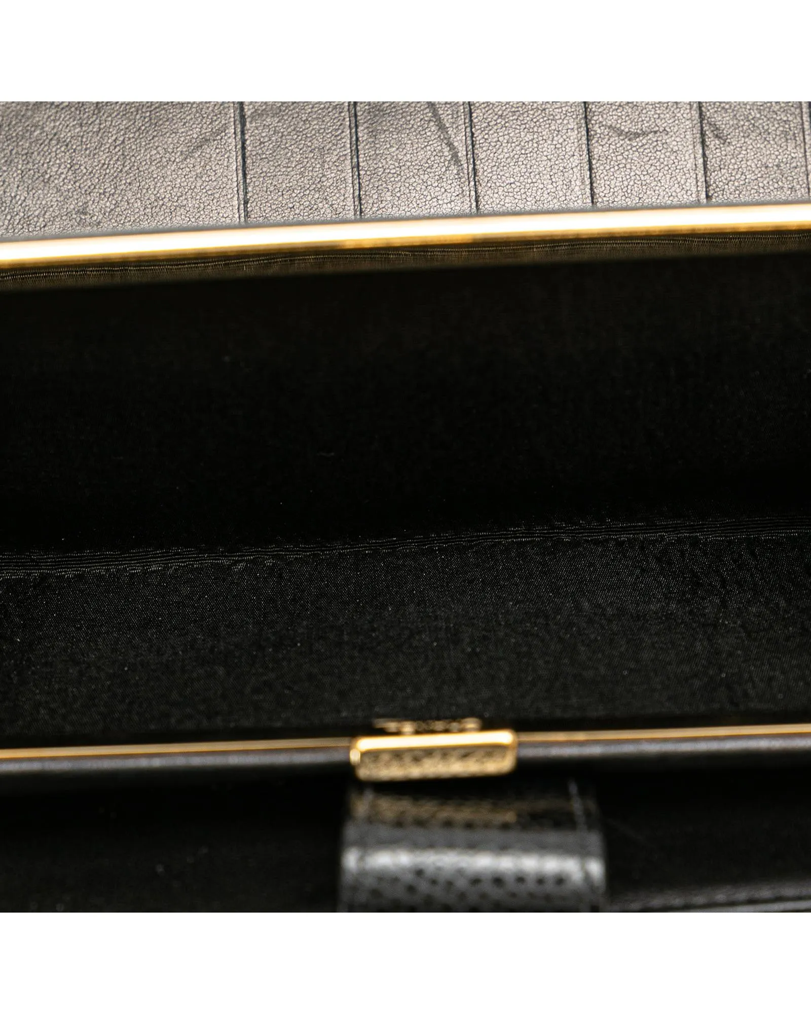 Caviar Leather Long Wallet with Coin Compartment and Slip Pockets