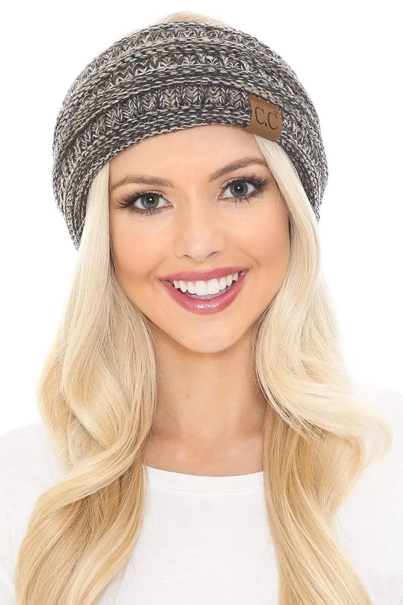 C.C HW826 - Soft Stretch Winter Warm Cable Knit Fuzzy Lined Ribbed Ear Warmer Headband