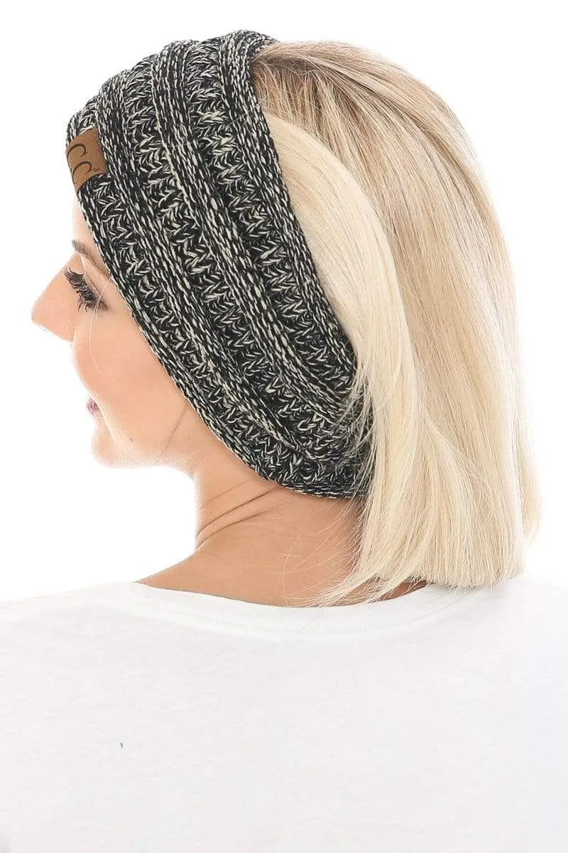 C.C HW826 - Soft Stretch Winter Warm Cable Knit Fuzzy Lined Ribbed Ear Warmer Headband