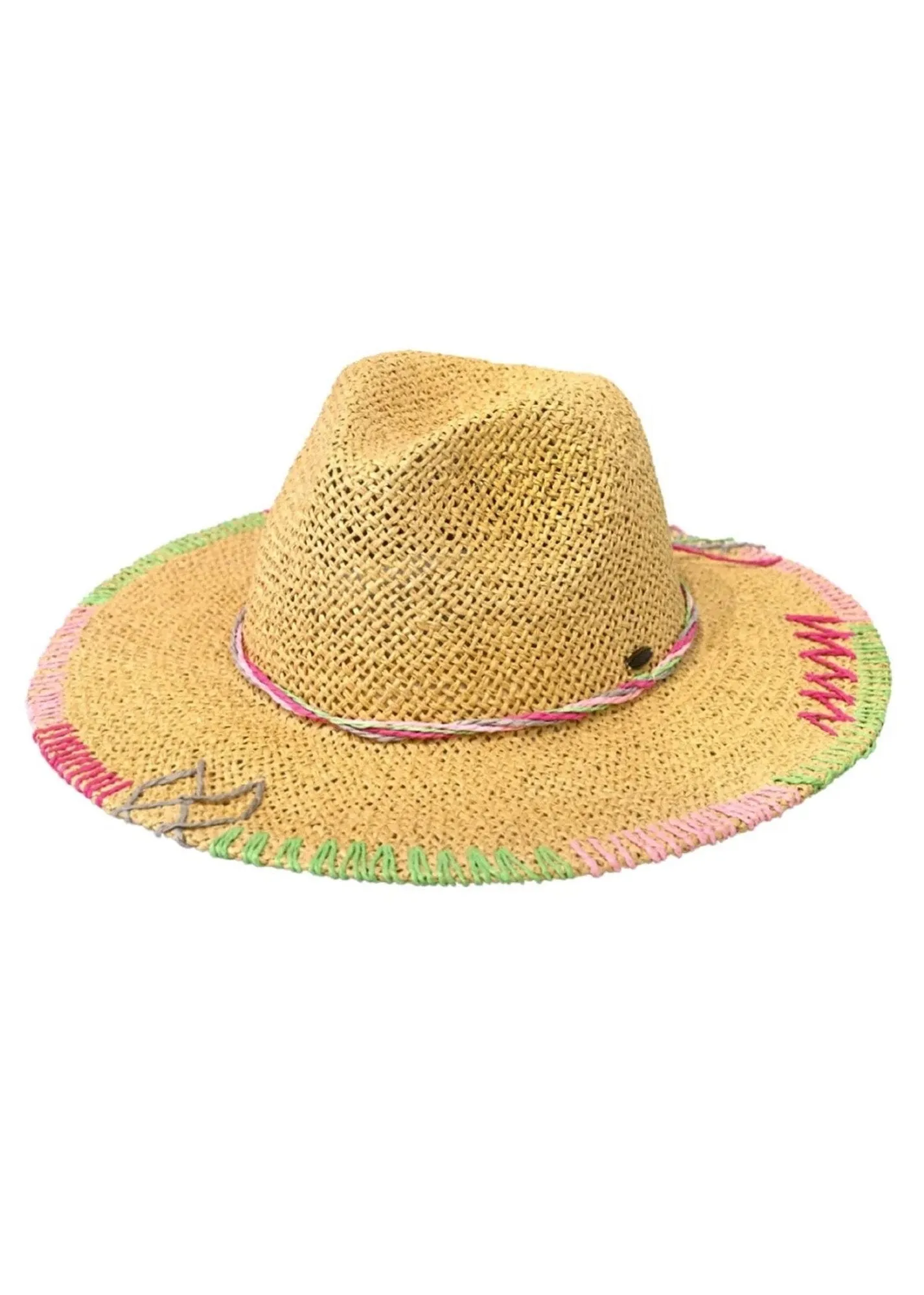 C.C. Panama Hat - Pink / Green