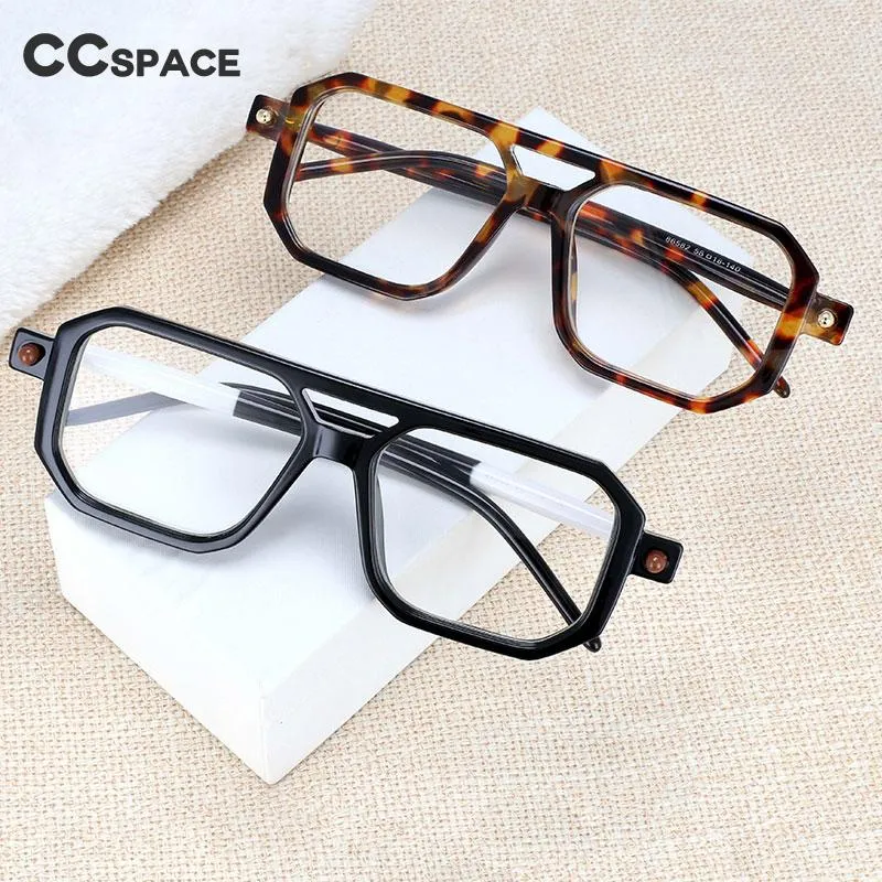 CCspace Unisex Full Rim Square Double Bridge Polycarbonate Reading Glasses R54381