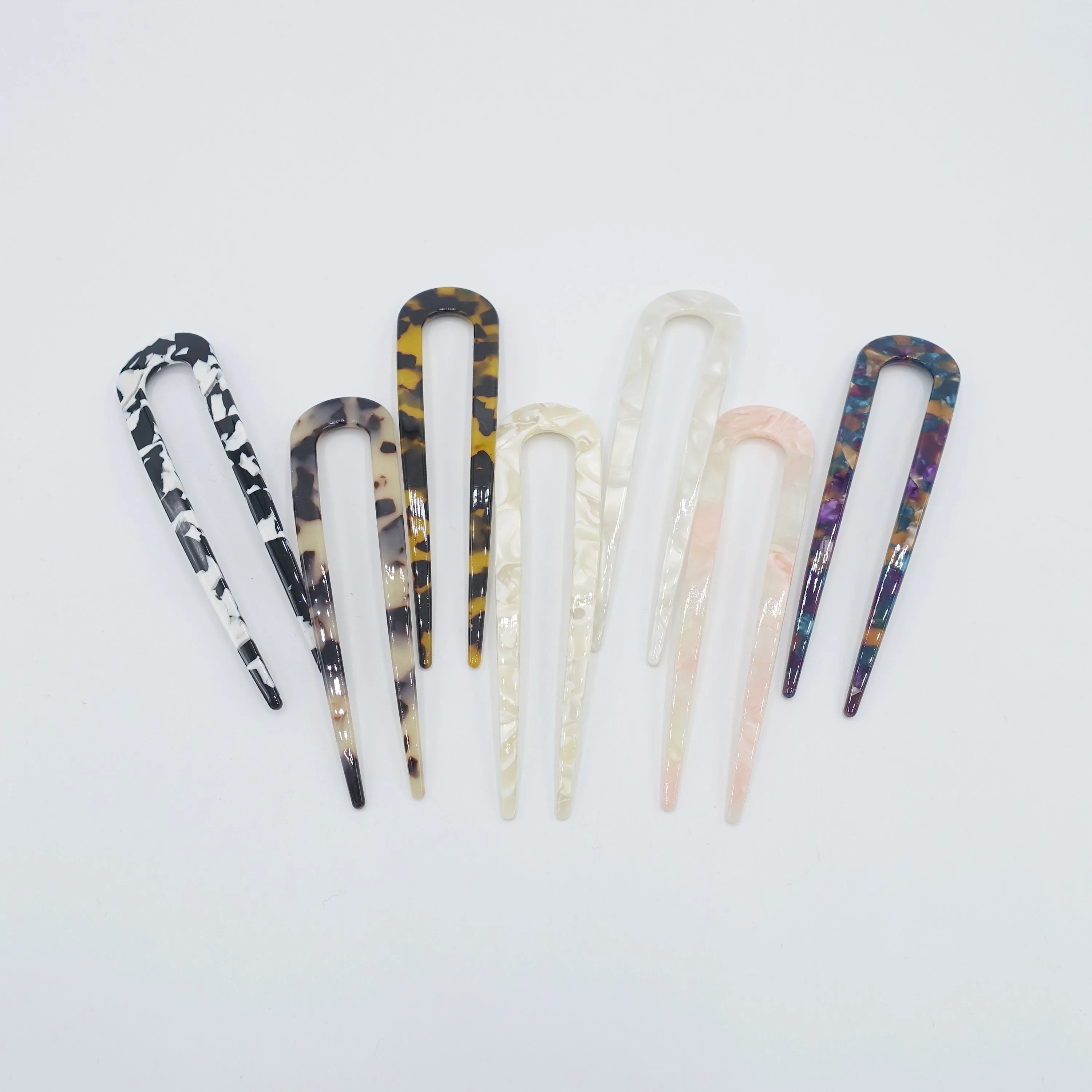 cellulose acetate marble hair fork stick regular size