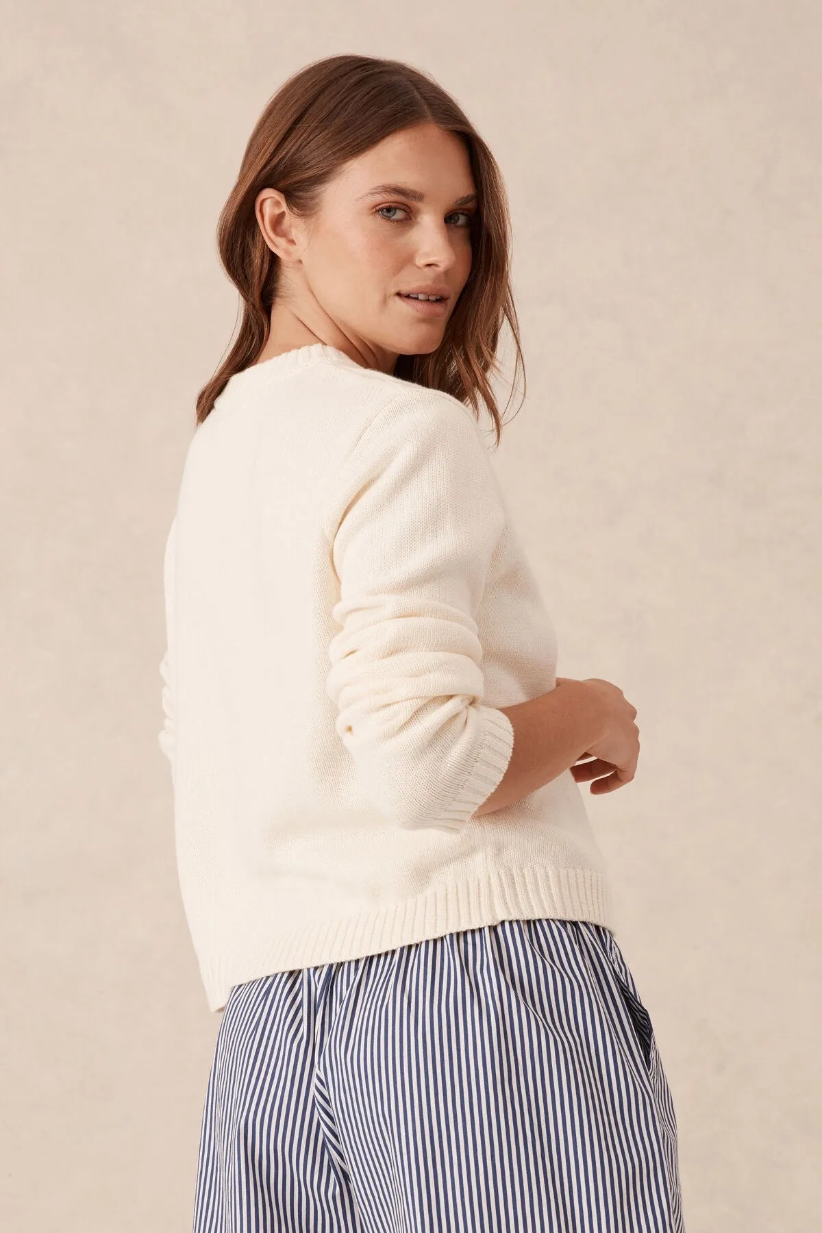 Ceres Life Long SLeeve Knit Cardi - Eggshell