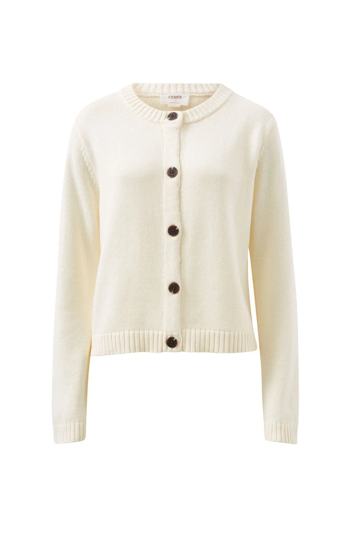 Ceres Life Long SLeeve Knit Cardi - Eggshell