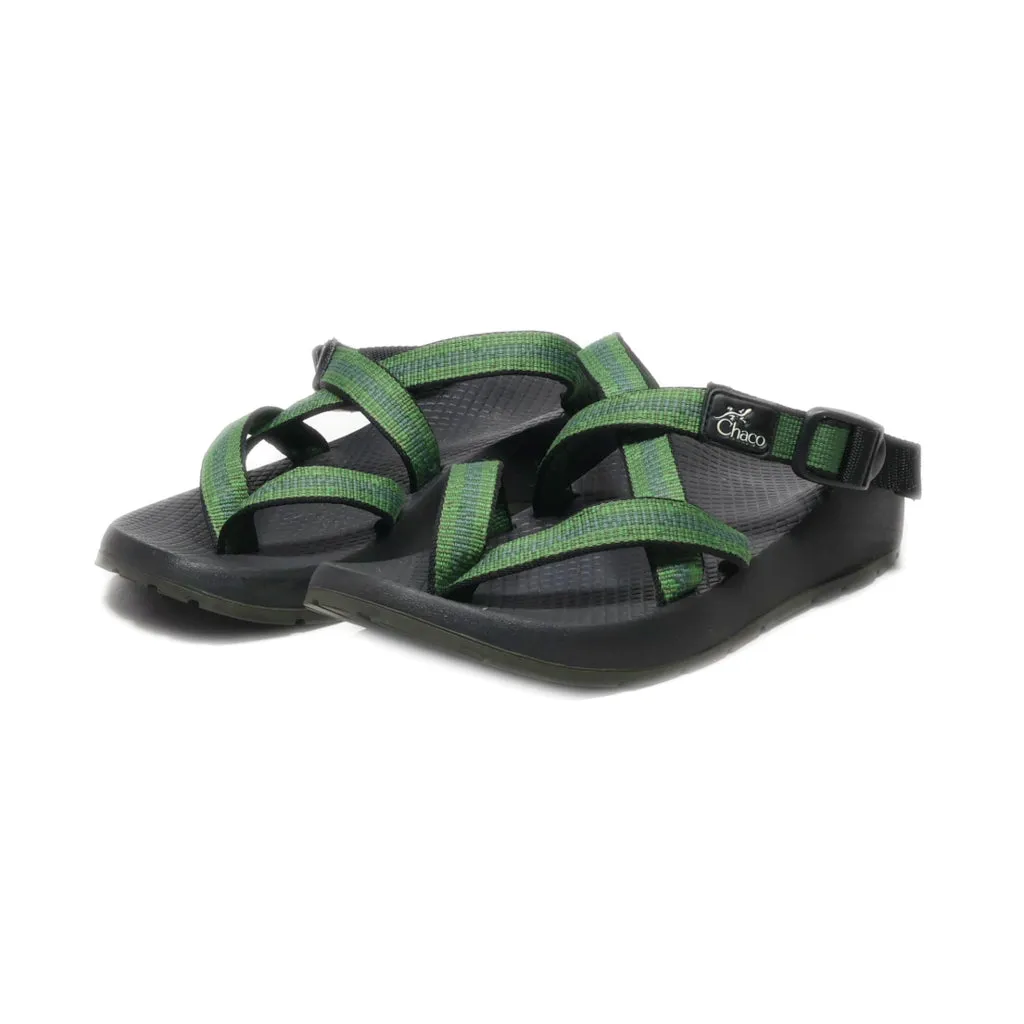 Chaco Flat Sandals Fabric Green Colour For Women