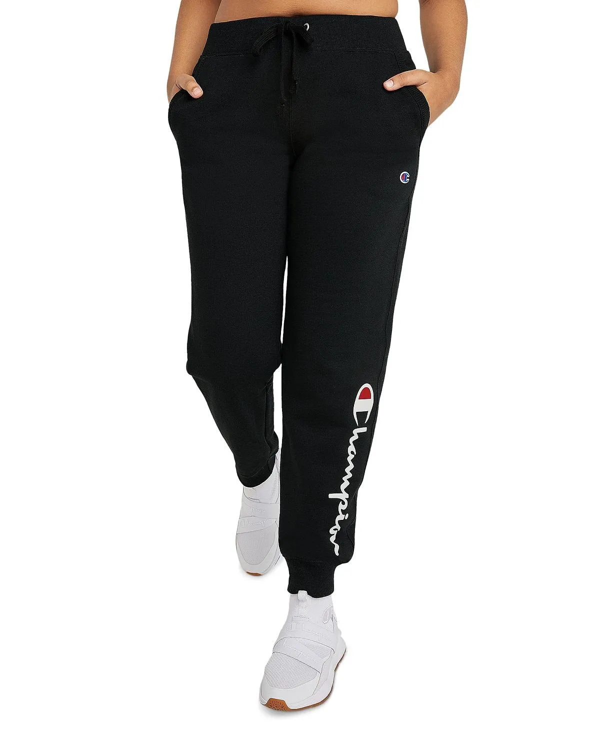 Champion Women's Logo Drawstring Sweatpants, Black