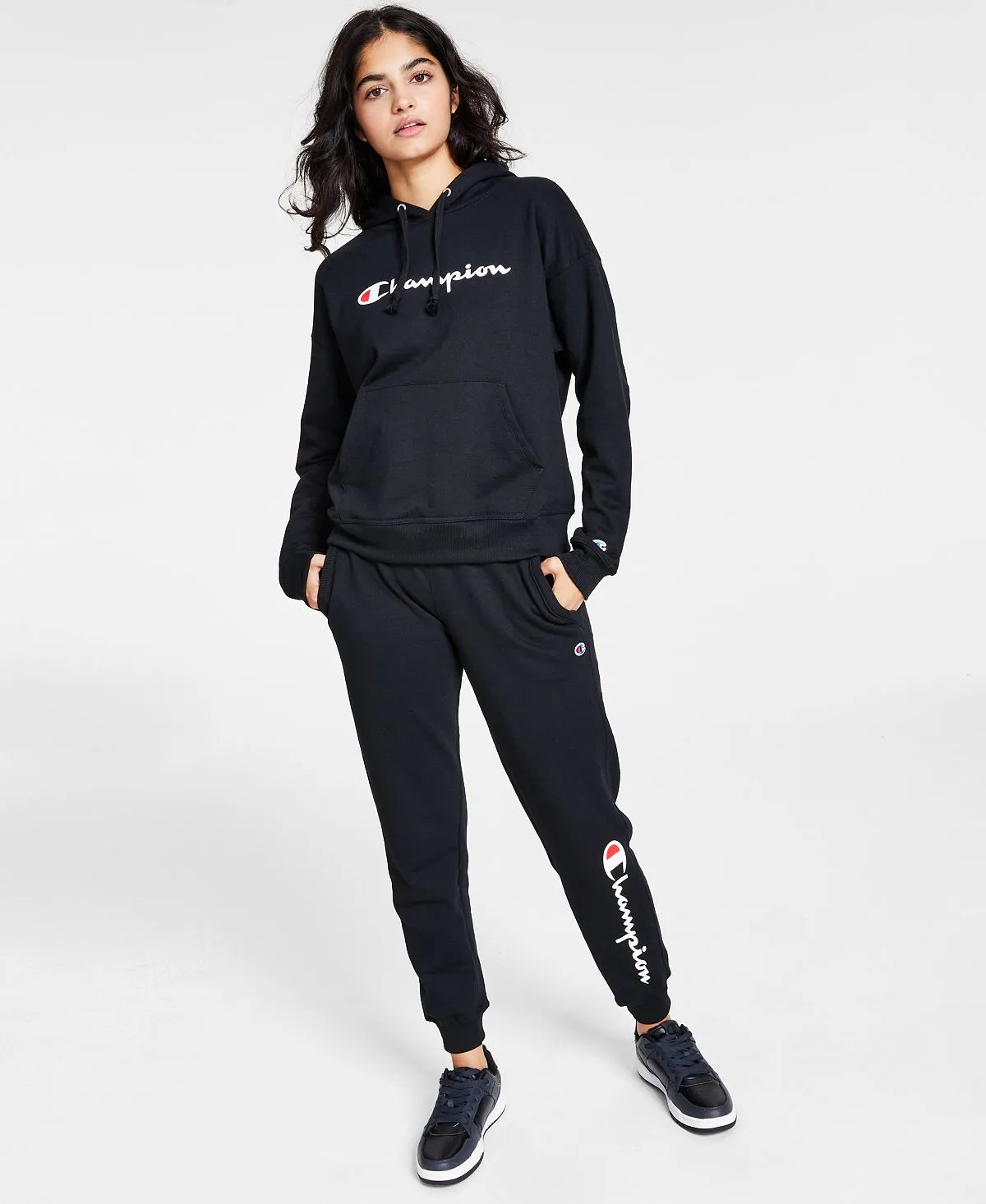 Champion Women's Logo Drawstring Sweatpants, Black