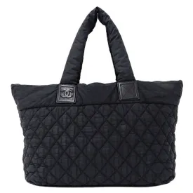 CHANEL Bag Coco Coon Tote GM Women's Handbag Nylon Black Quilting