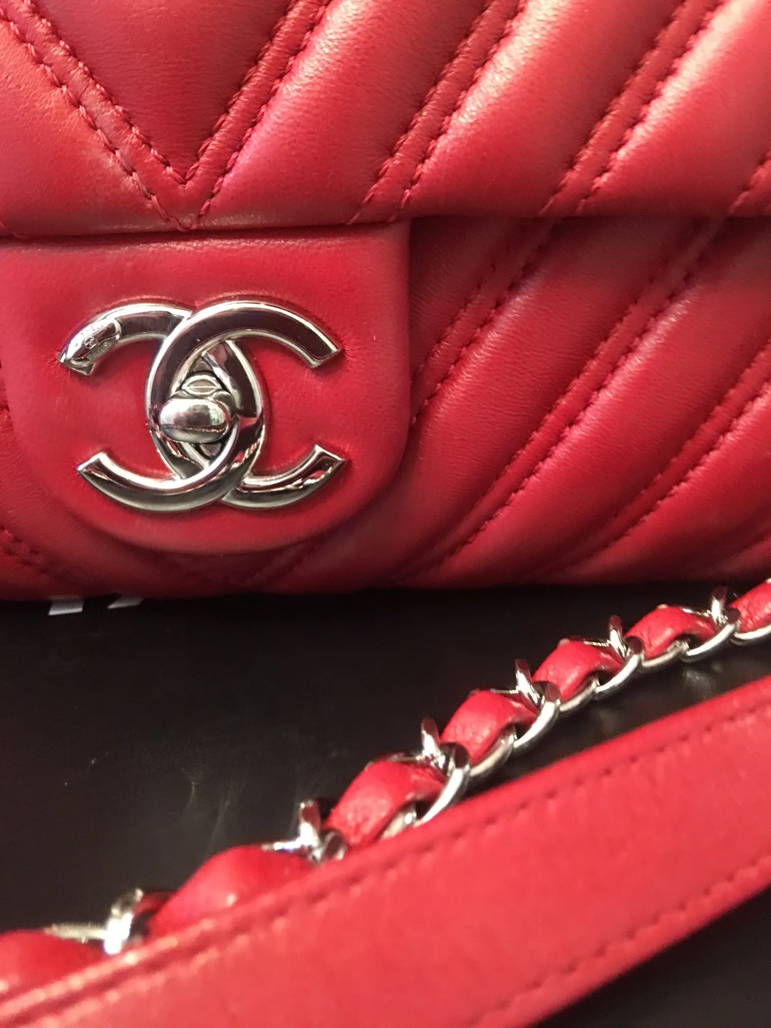 Chanel chevron flap bag