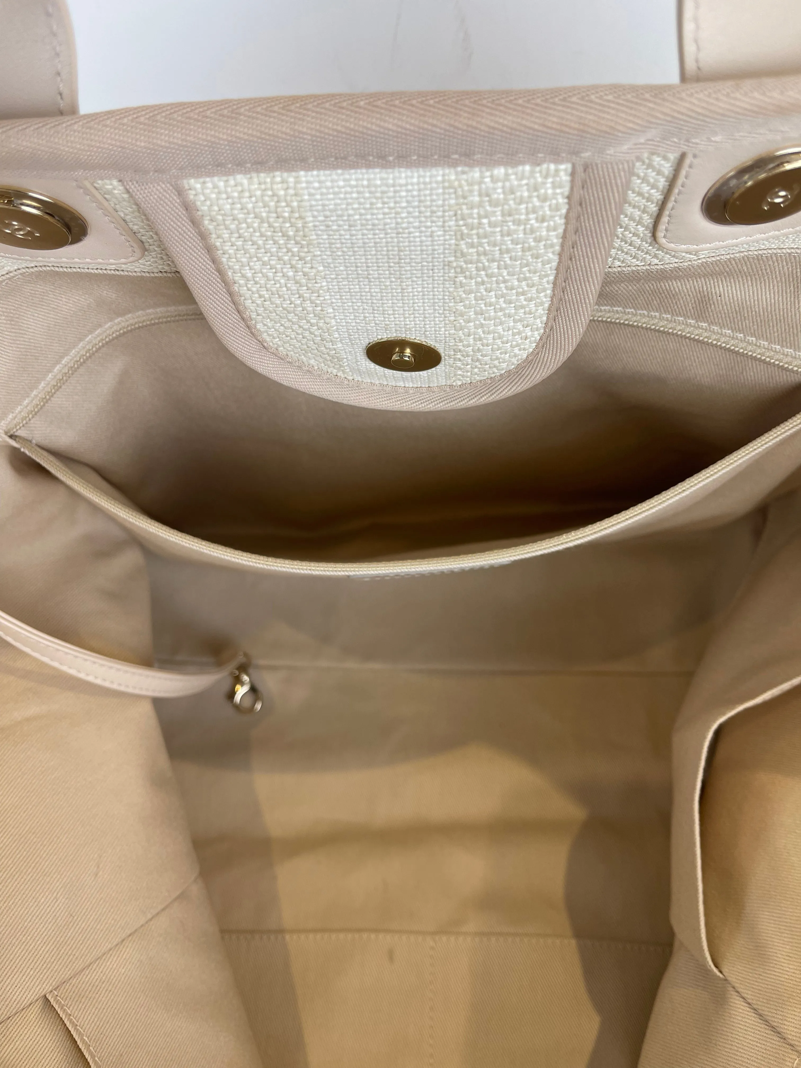 Chanel Cream Canvas "Deuville" Tote