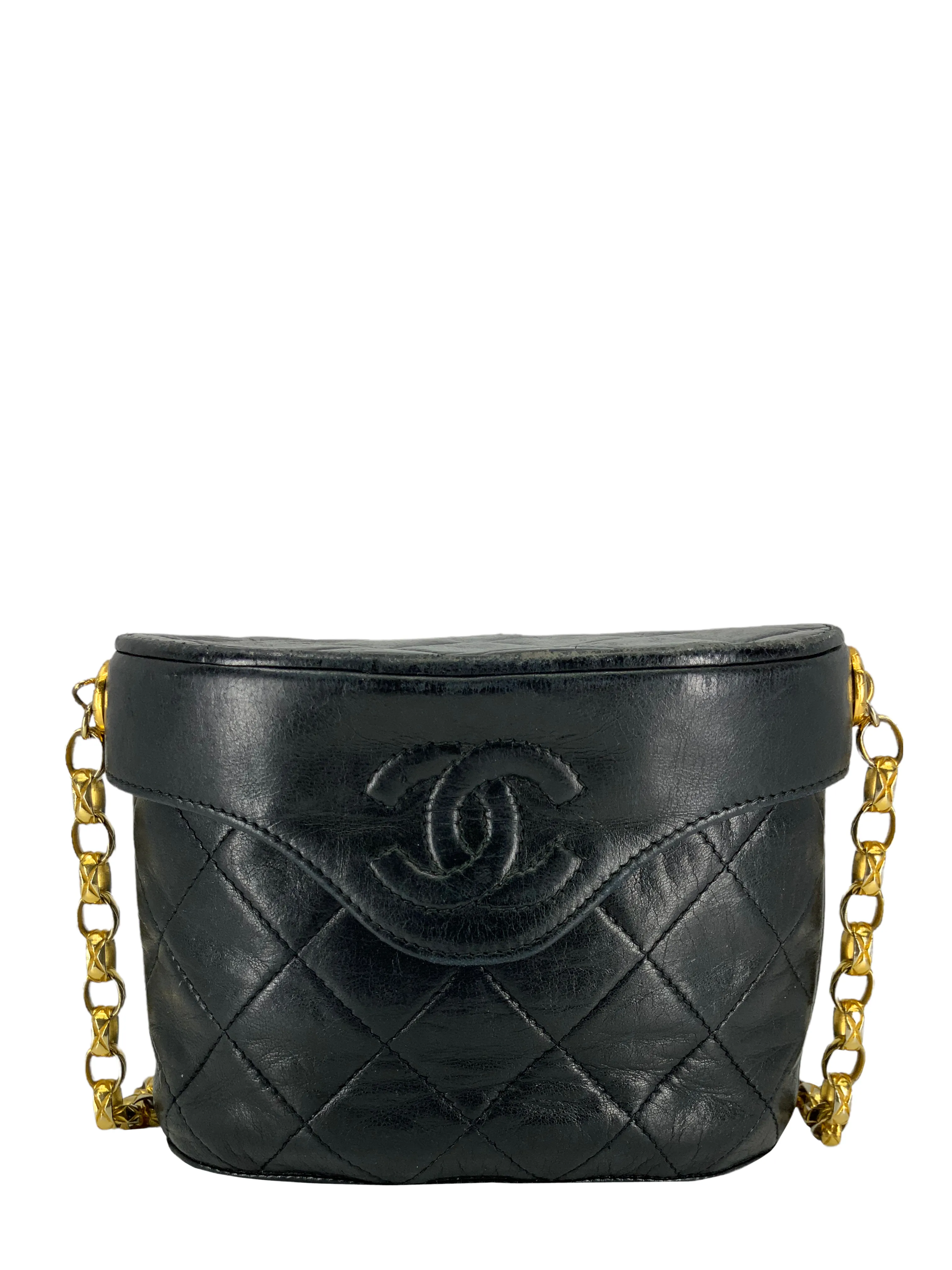 Chanel Vintage Lambskin Bijoux Chain Mini Bucket Bag