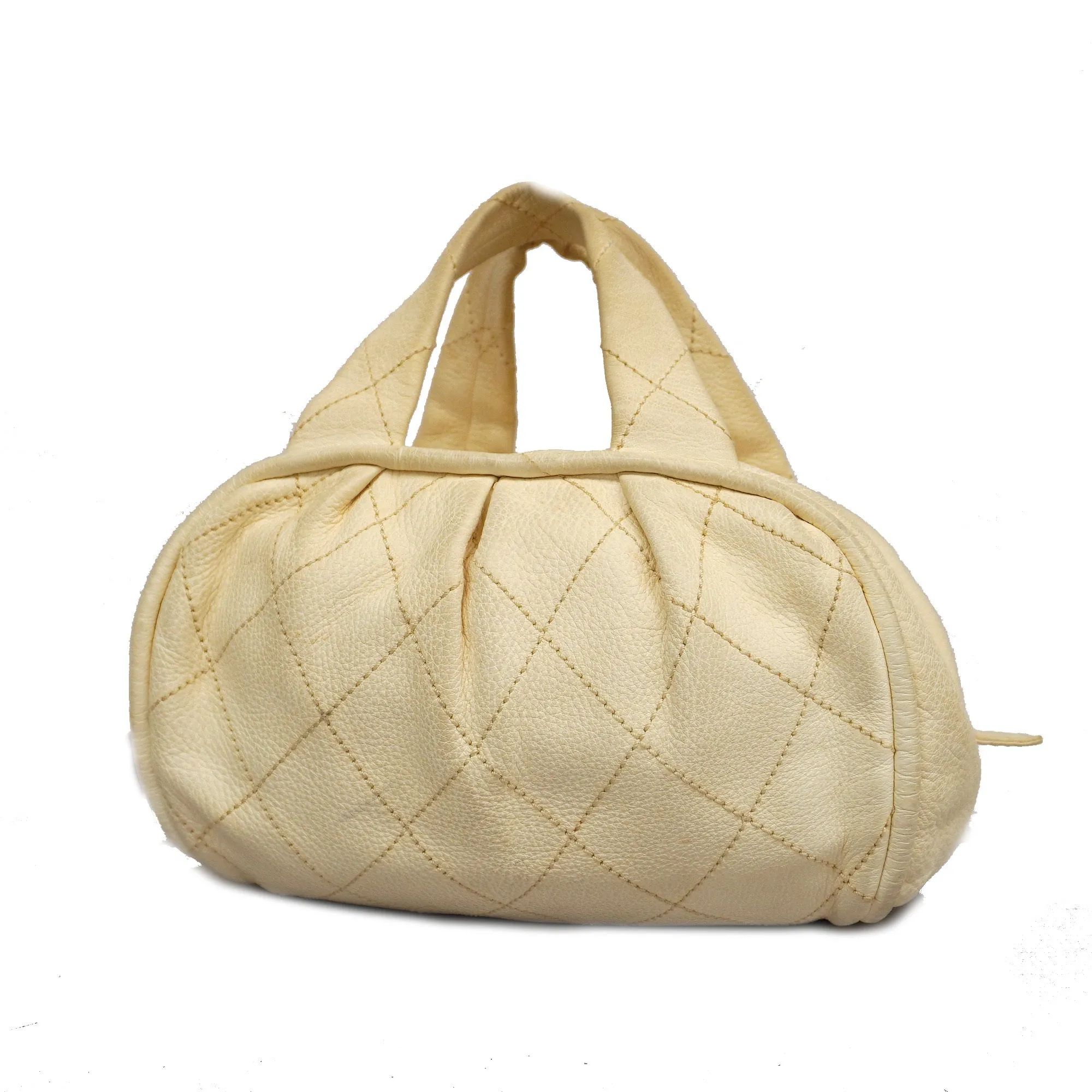 CHANEL  Wild Stitch Handbag Women's Leather Handbag Ivory