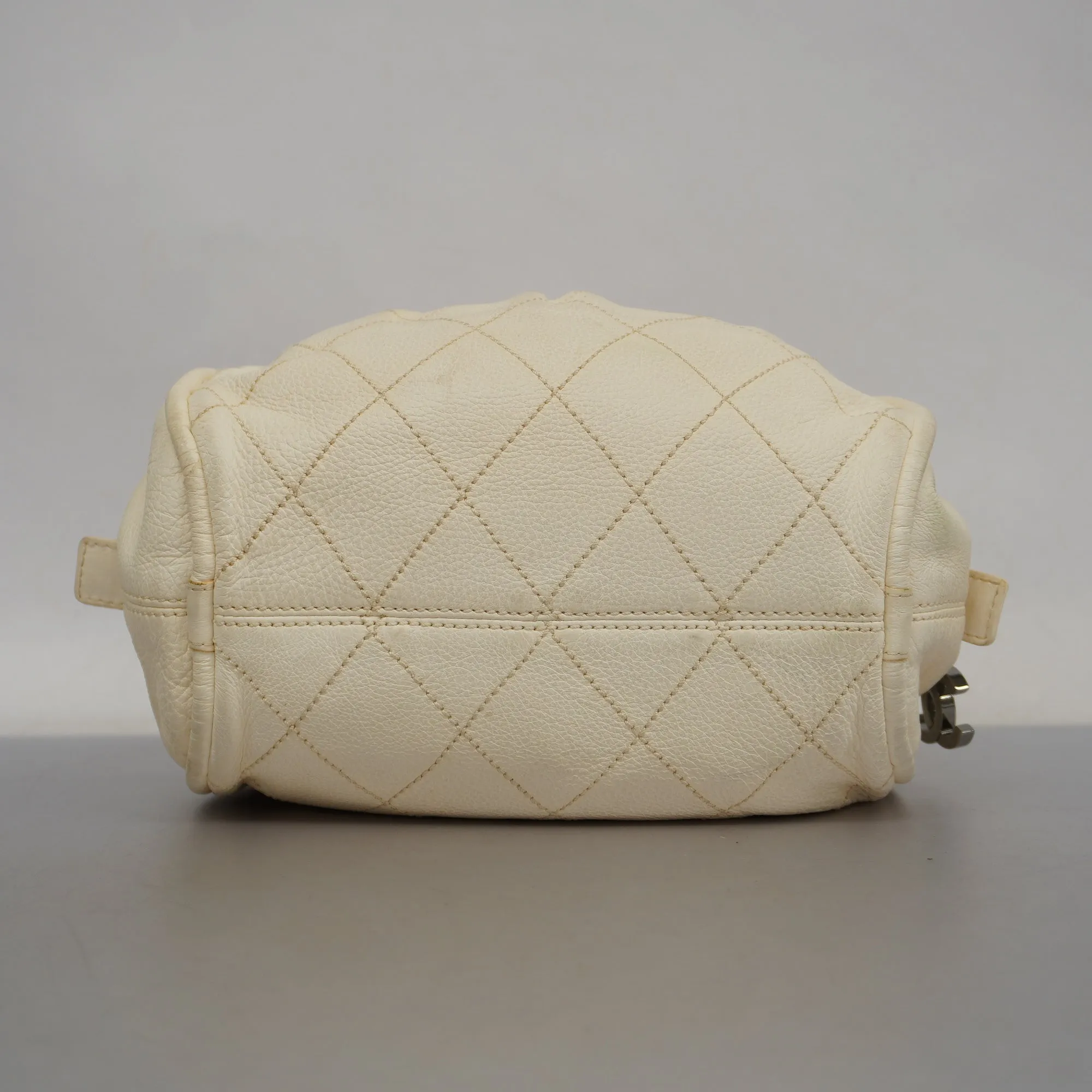 CHANEL  Wild Stitch Handbag Women's Leather Handbag Ivory