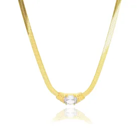 CHARLOTTE JEWEL SNAKE CHAIN NECKLACE