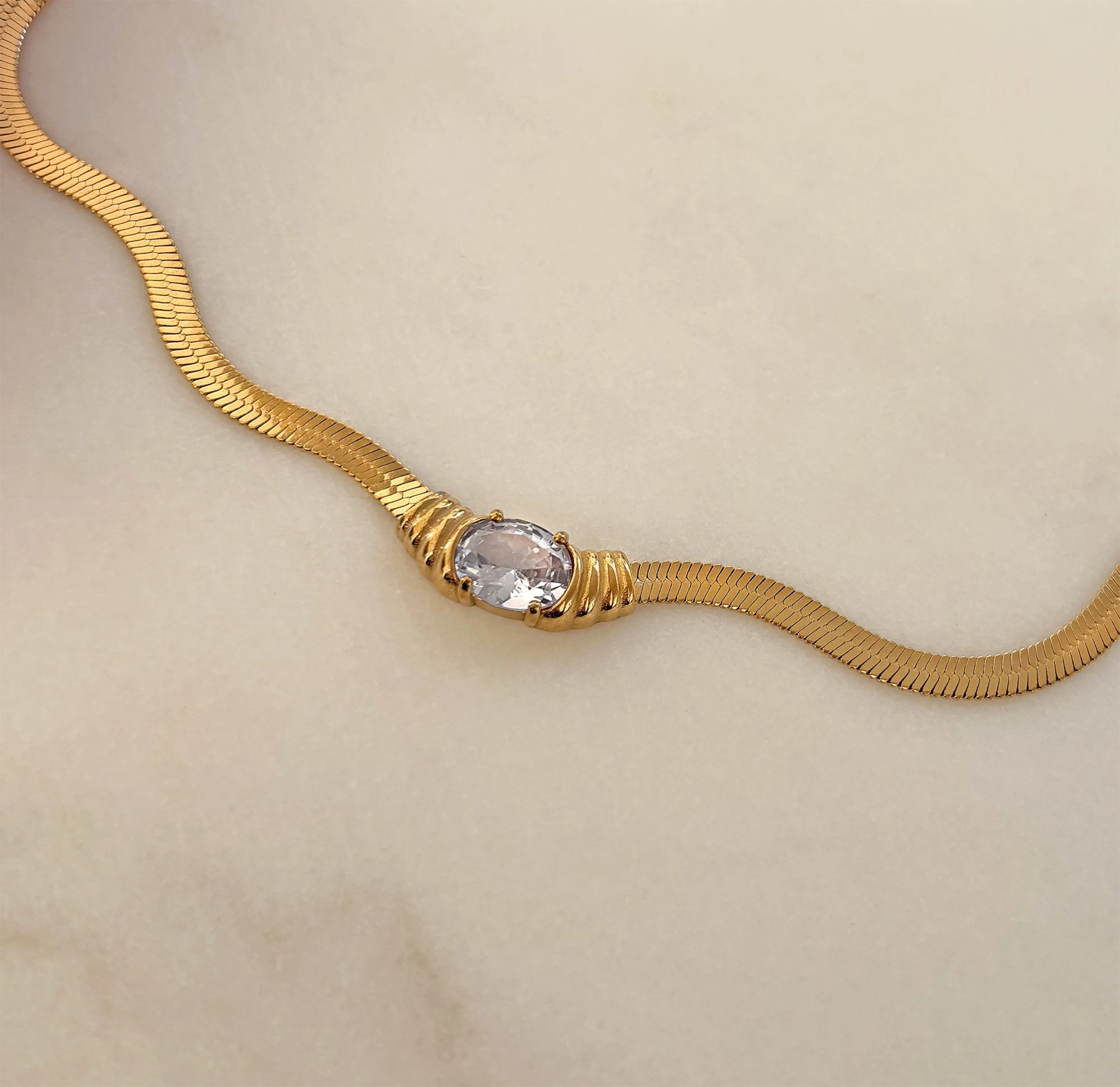 CHARLOTTE JEWEL SNAKE CHAIN NECKLACE