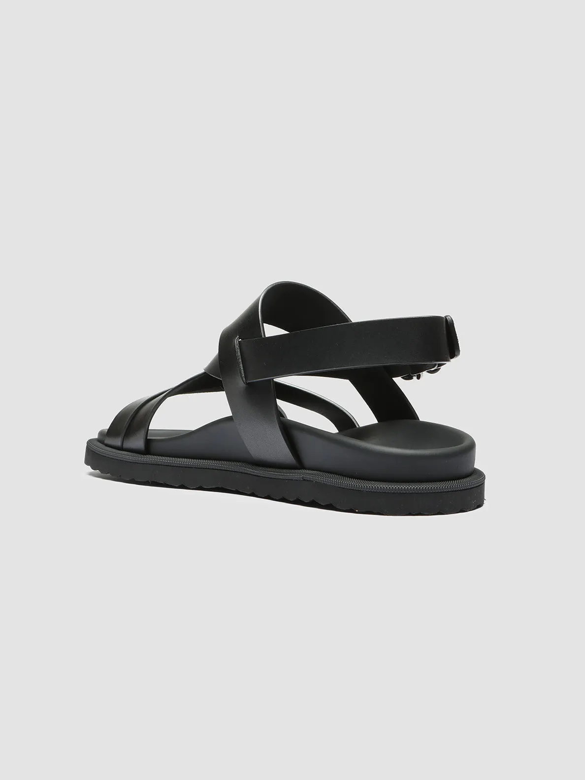 CHARRAT 002 - Black Leather Sandals