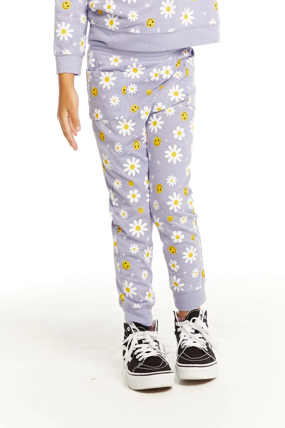 Chaser Smiley Daisies Slim Joggers