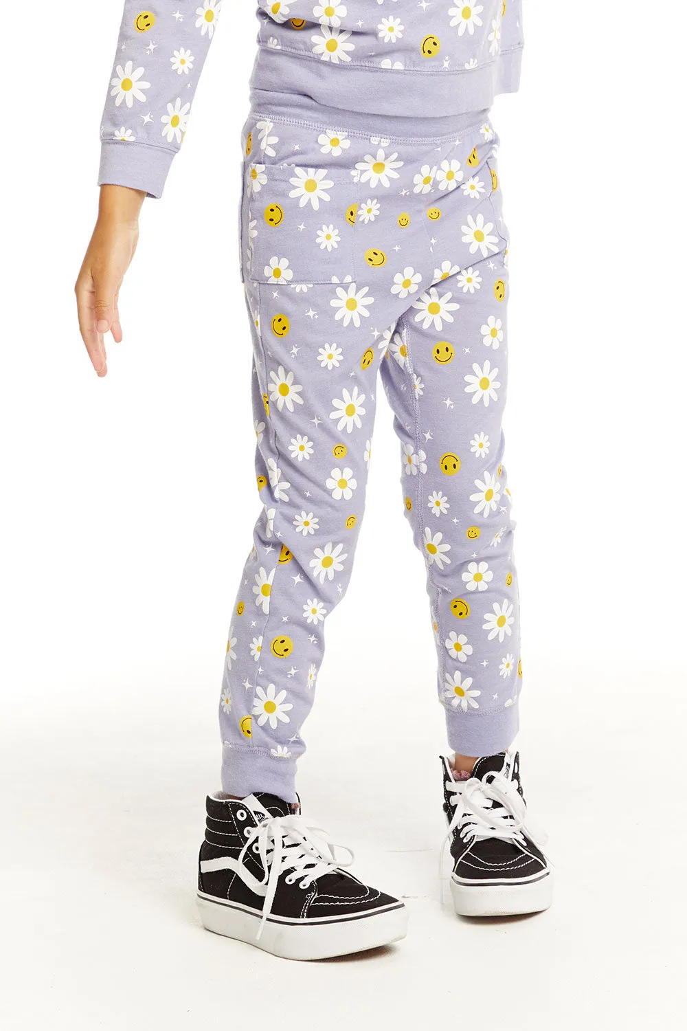 Chaser Smiley Daisies Slim Joggers