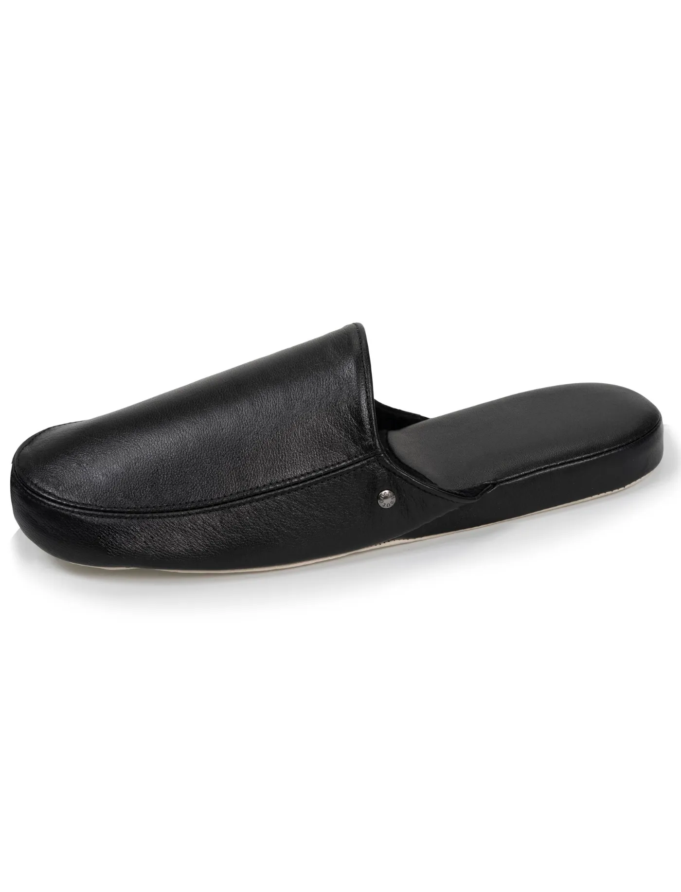 Chausson mules cuir Homme Noir