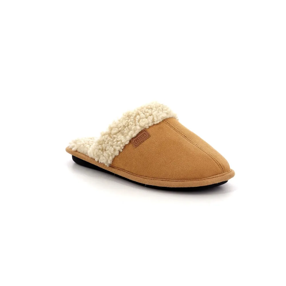 Chaussons camel type mule pour femme