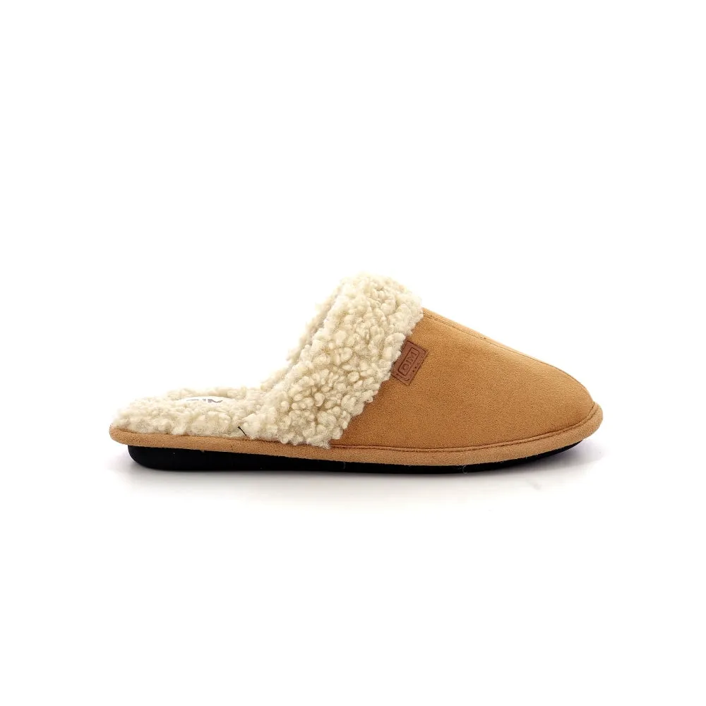 Chaussons camel type mule pour femme