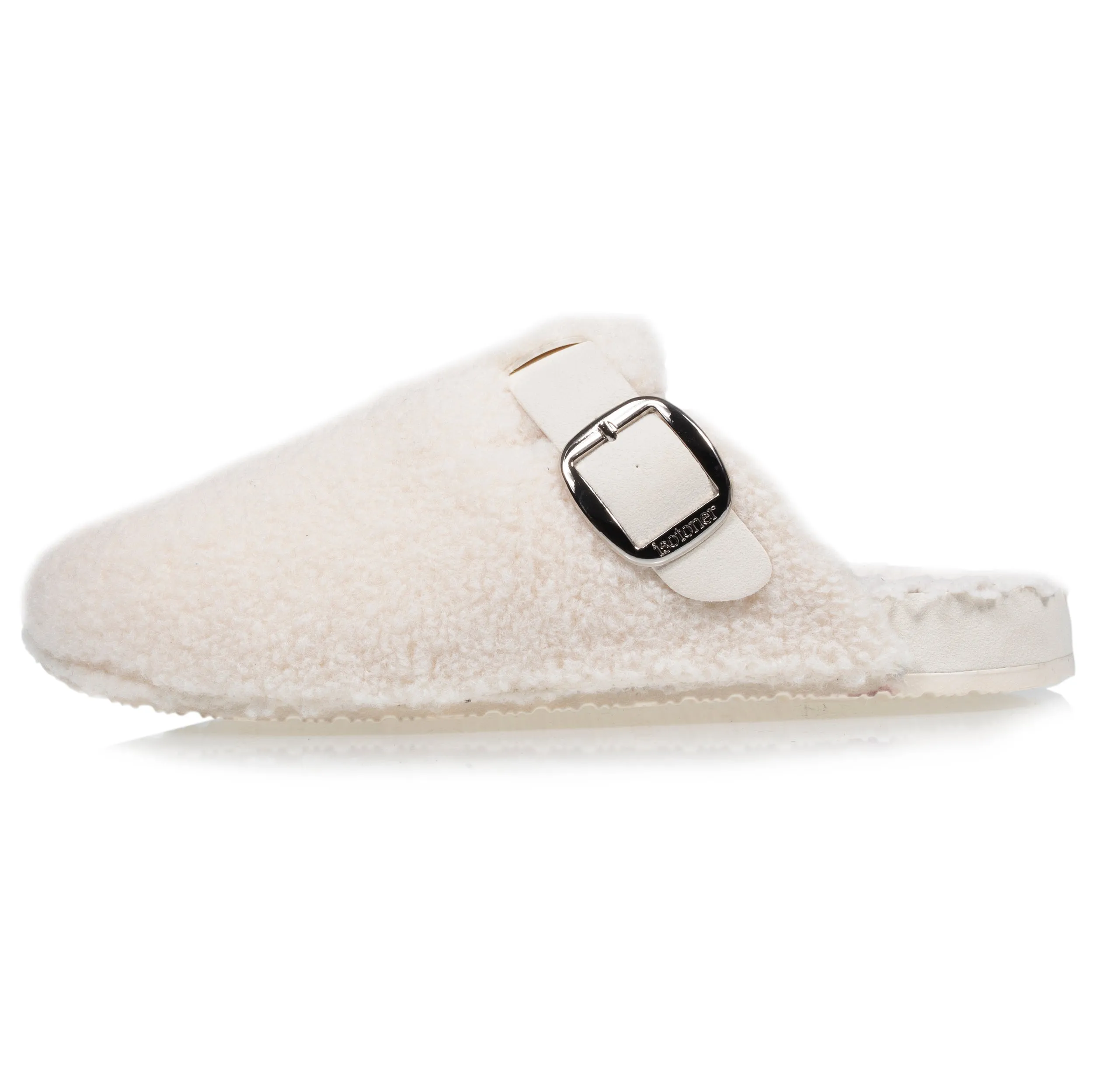 Chaussons mules Femme Sherpa Ivoire