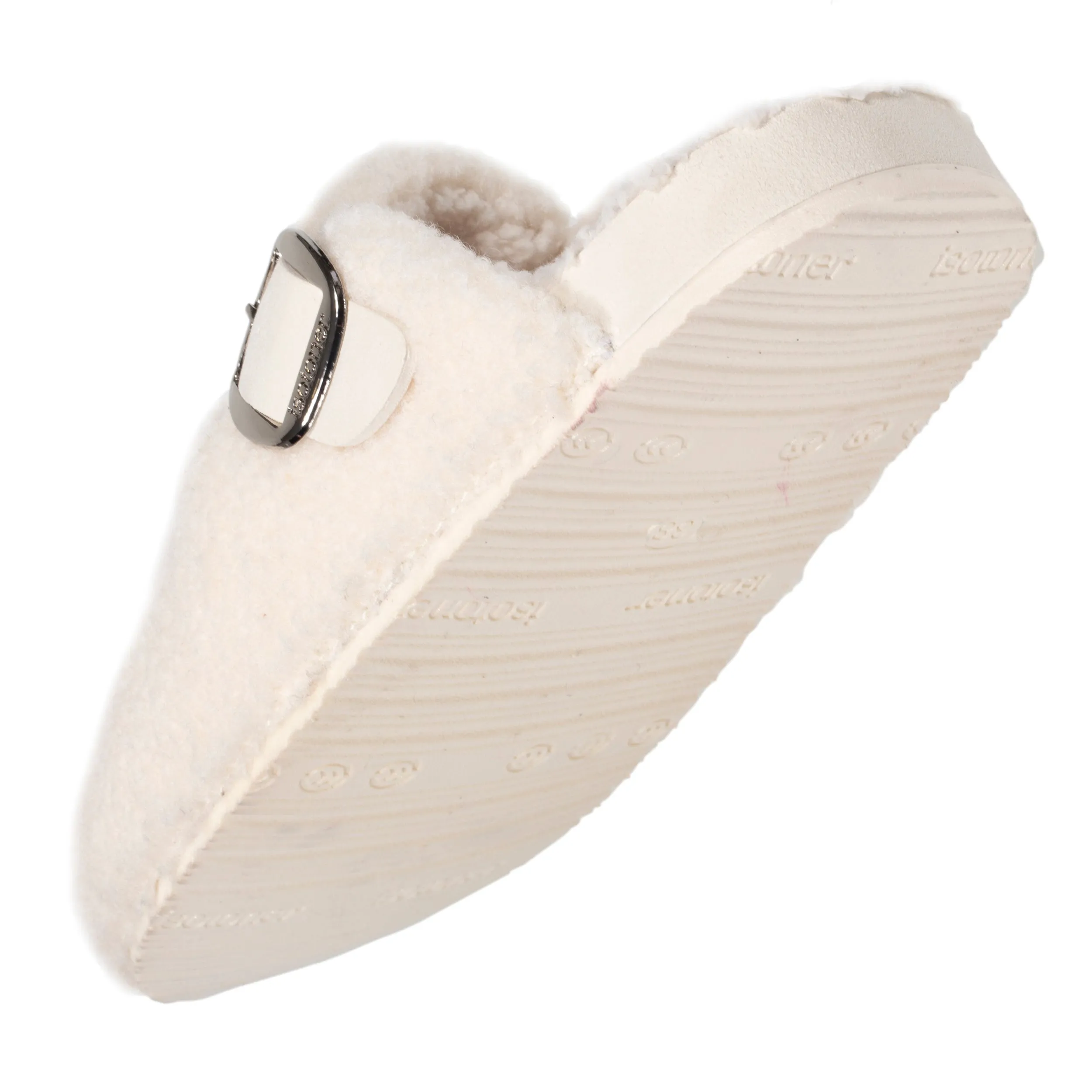 Chaussons mules Femme Sherpa Ivoire