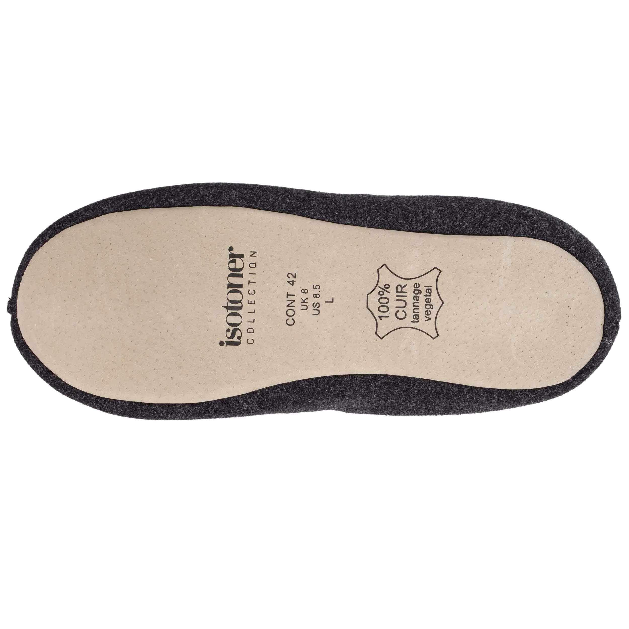 Chaussons mules Homme feutrine Marine Chiné