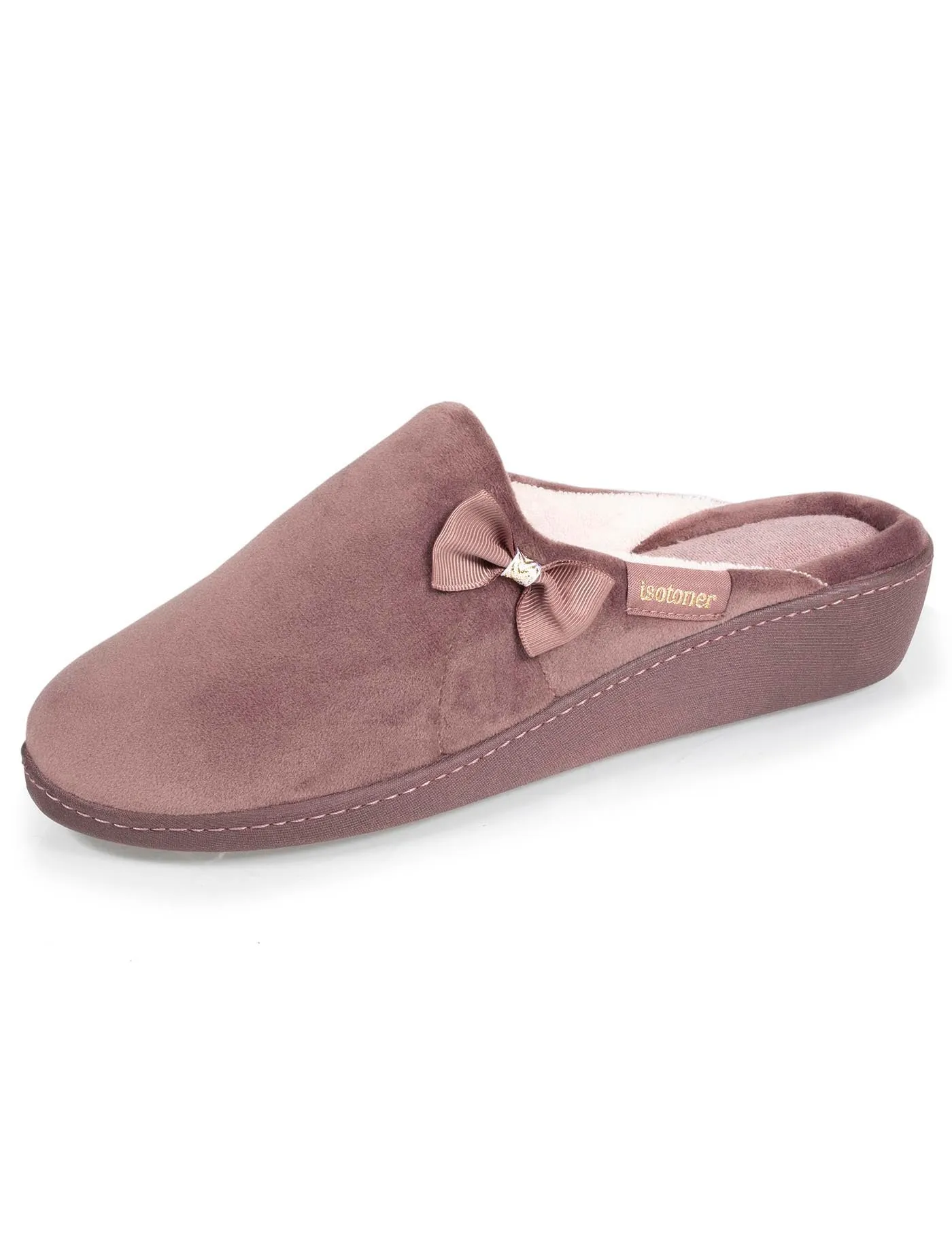 Chaussons mules talon Femme Taupe