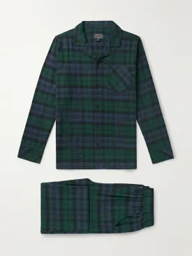 Checked cotton-flannel pyjama set