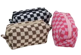 Checkered Cosmetic Bag