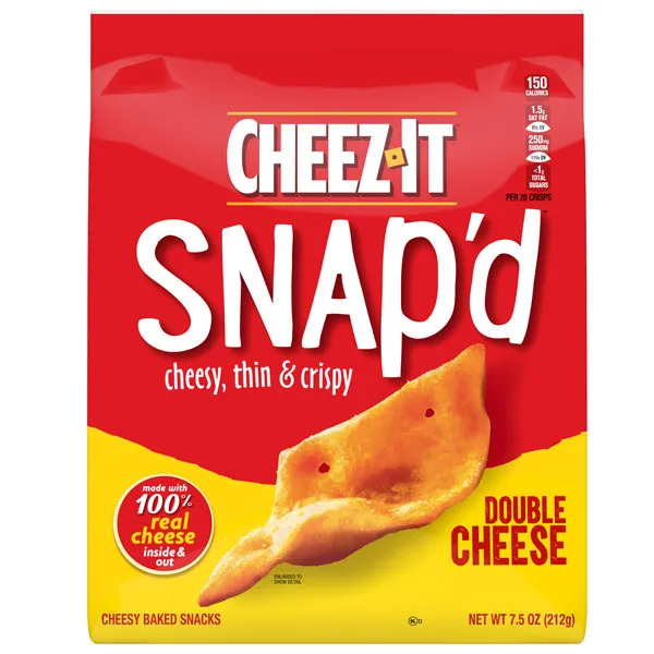 Cheez-It Snap'd Cheesy Baked Snacks, Double Cheese, 7.5oz