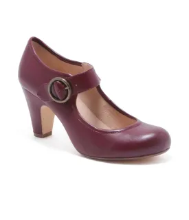 Chelsea Crew 1940s Burgundy Leatherette Mary Jane Madeline Heels