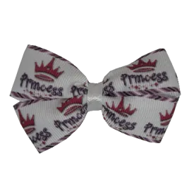 Cherish Hair Bow - Princess Crown 7.5cm