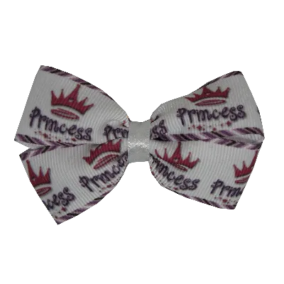 Cherish Hair Bow - Princess Crown 7.5cm