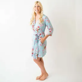 Cherry Blossom Teal Robe