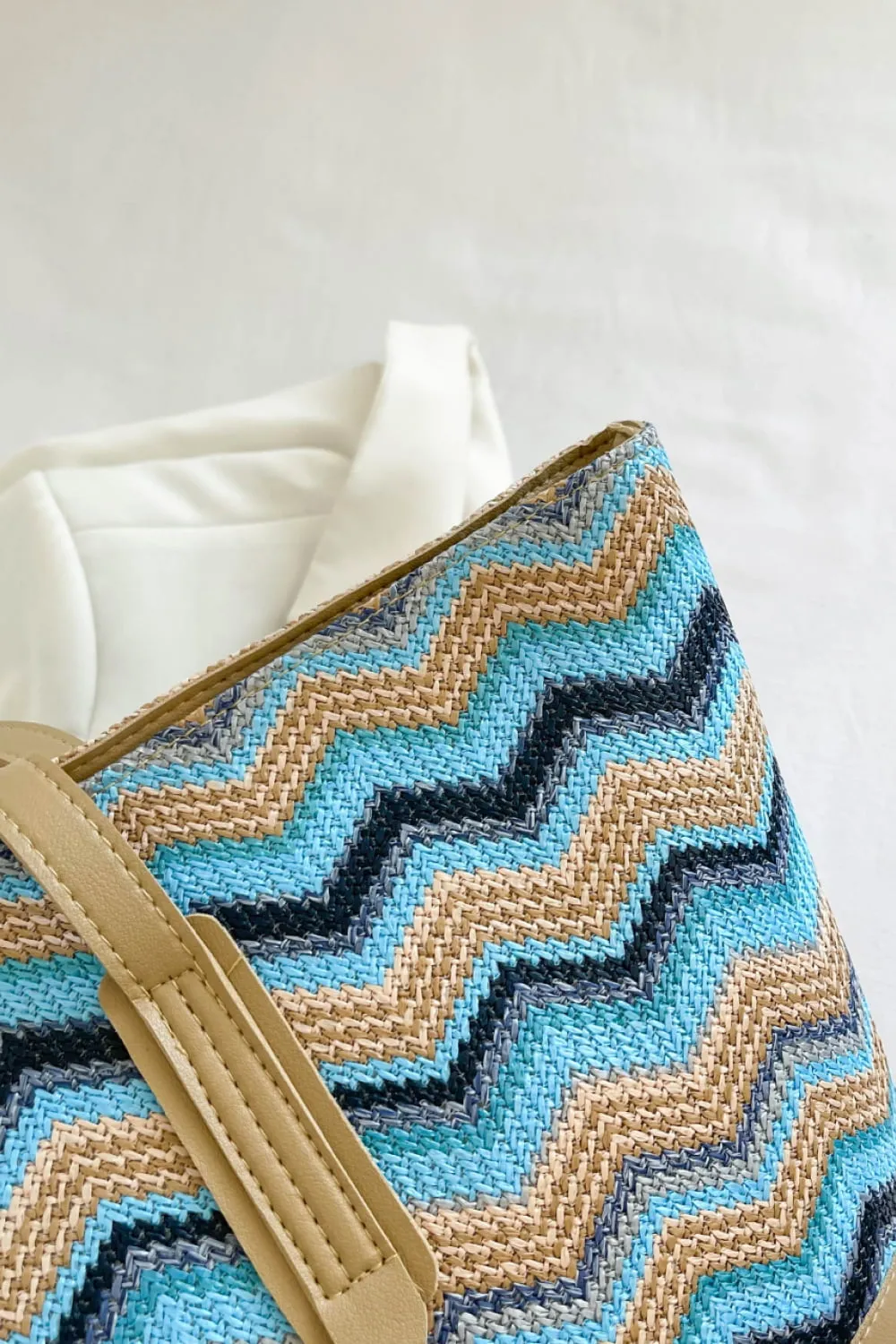 Chevron Straw Tote Bag