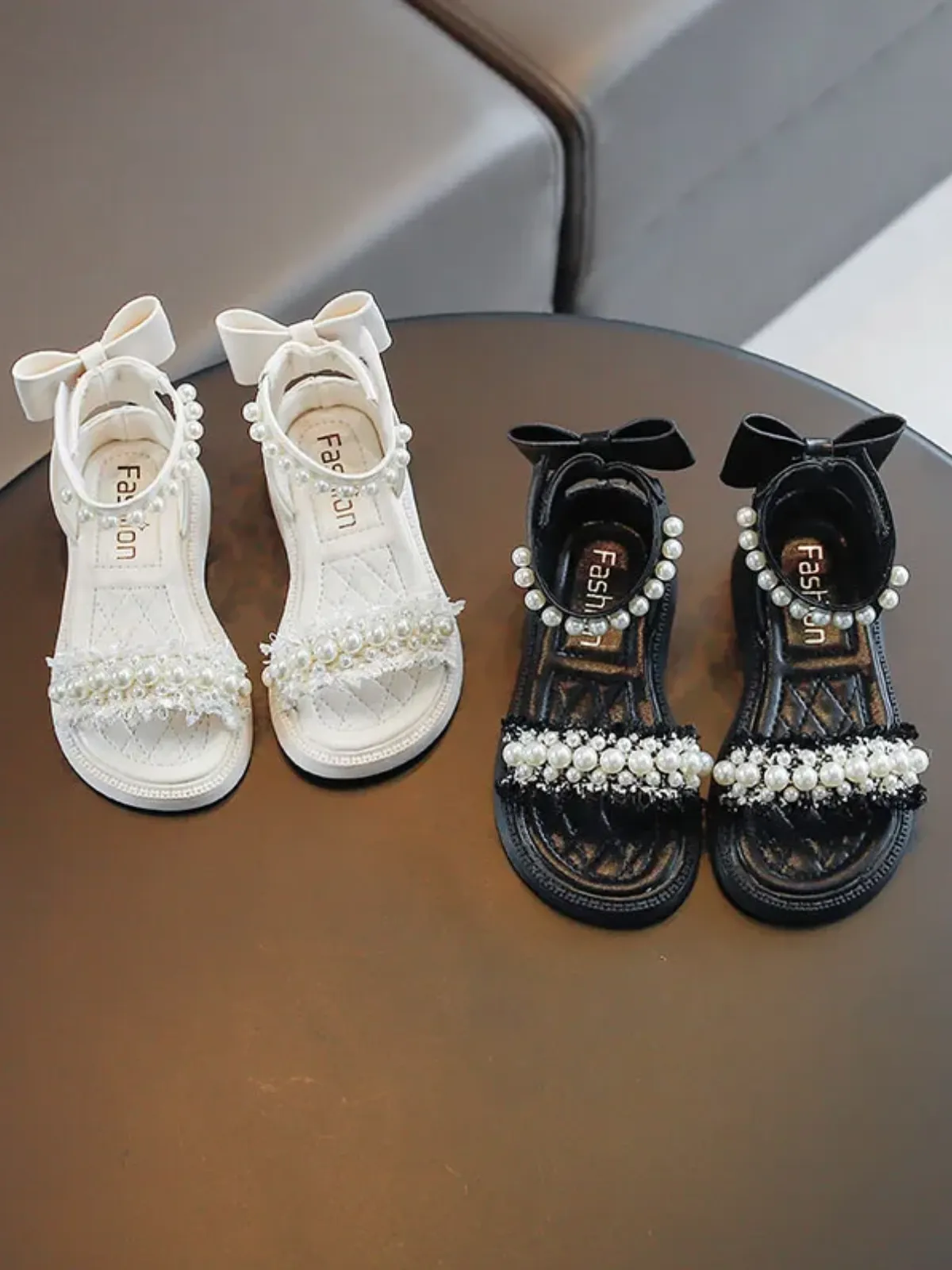 Chic and Stylish Girls' Sandals with Pearl Accents By Liv and Mia