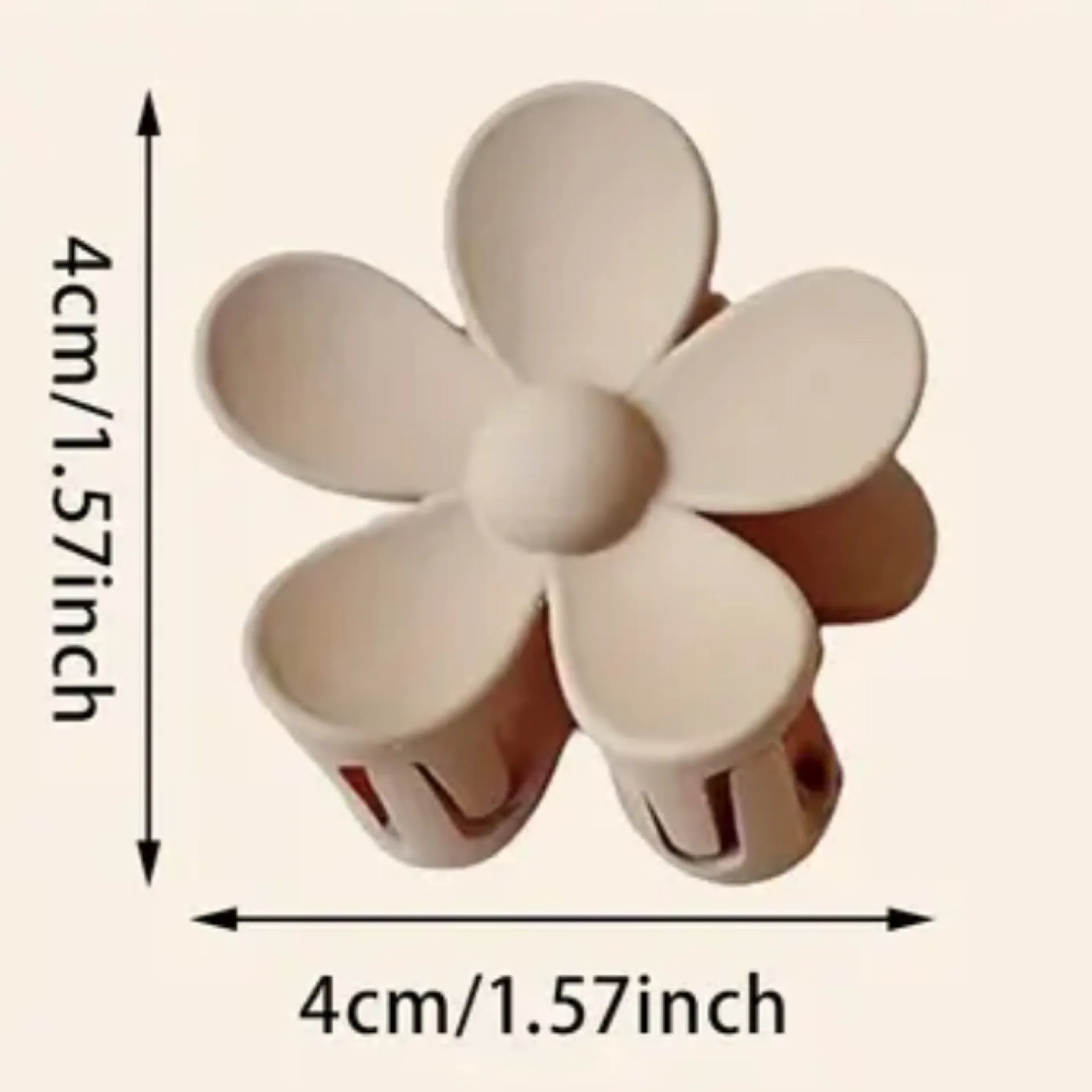 Chic Matte Flower Medium Hair Claw Clip Set - 5 pcs