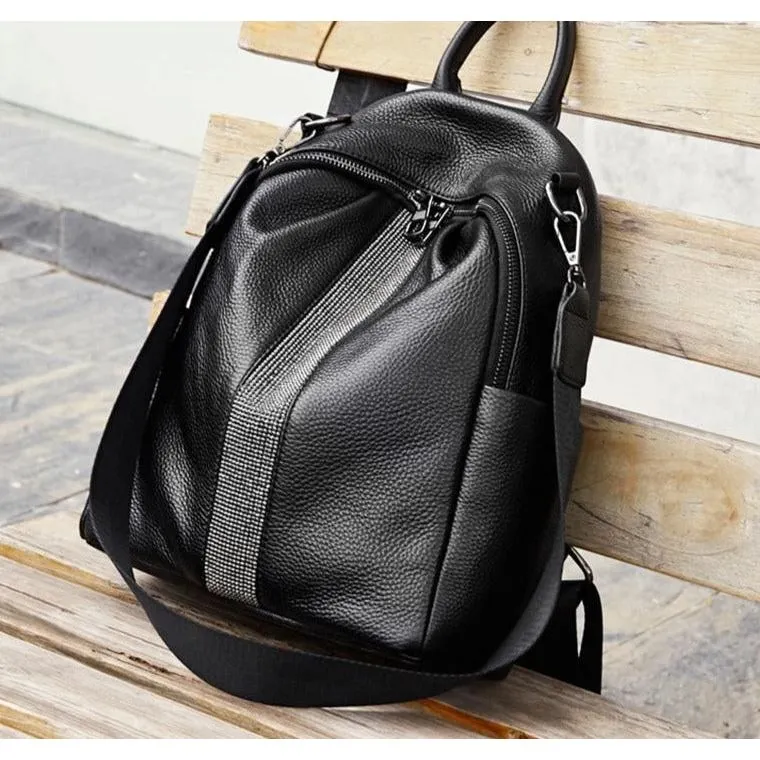 ChicLeather Zipper Laptop Travel Rucksack Backpack