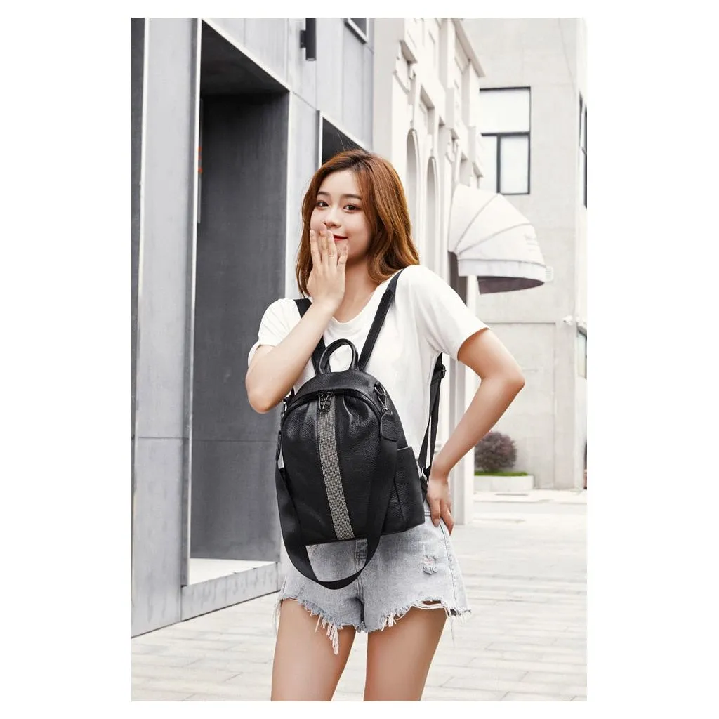 ChicLeather Zipper Laptop Travel Rucksack Backpack