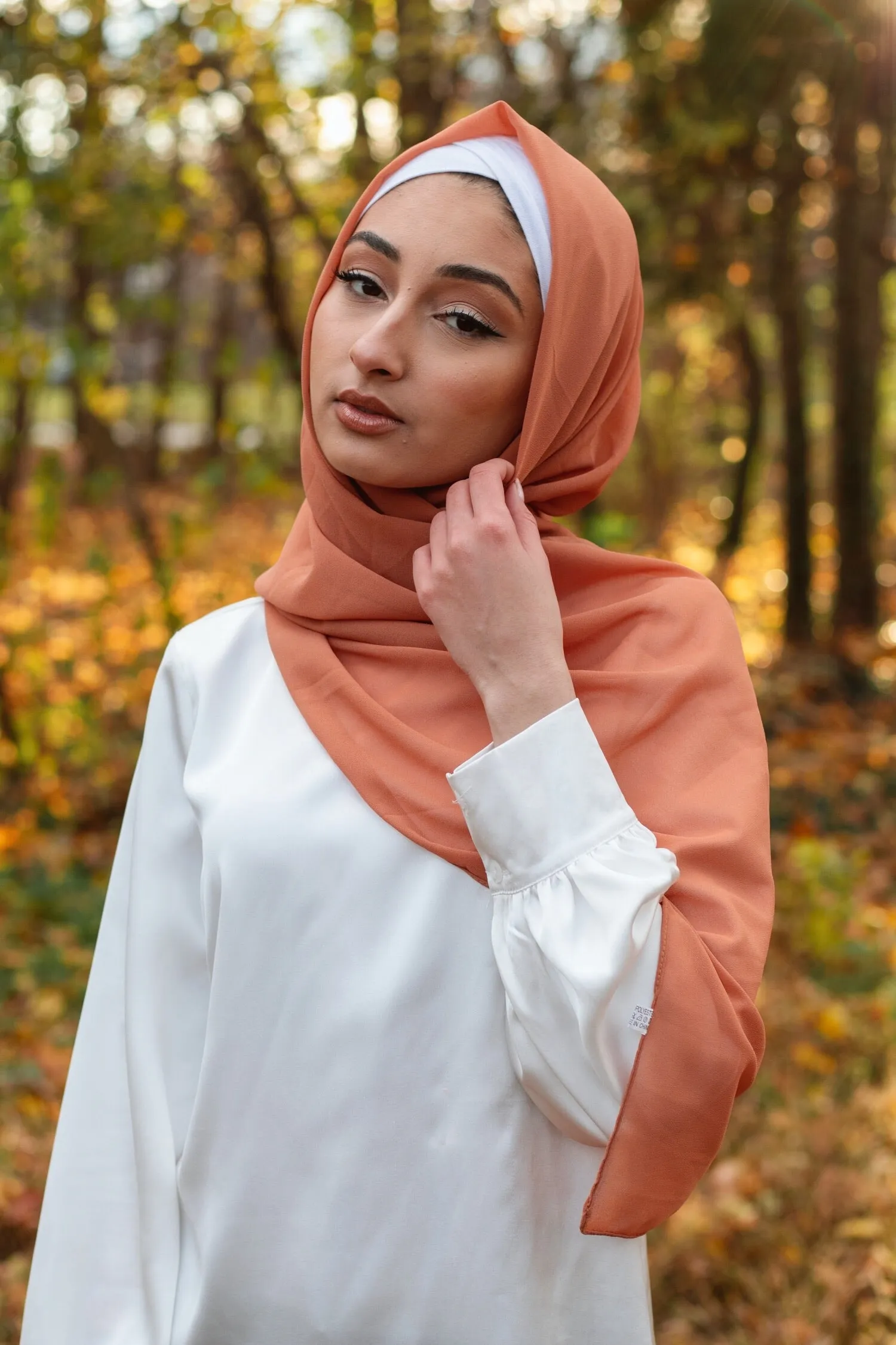 Chiffon Bubble Scarf- Dark Peach