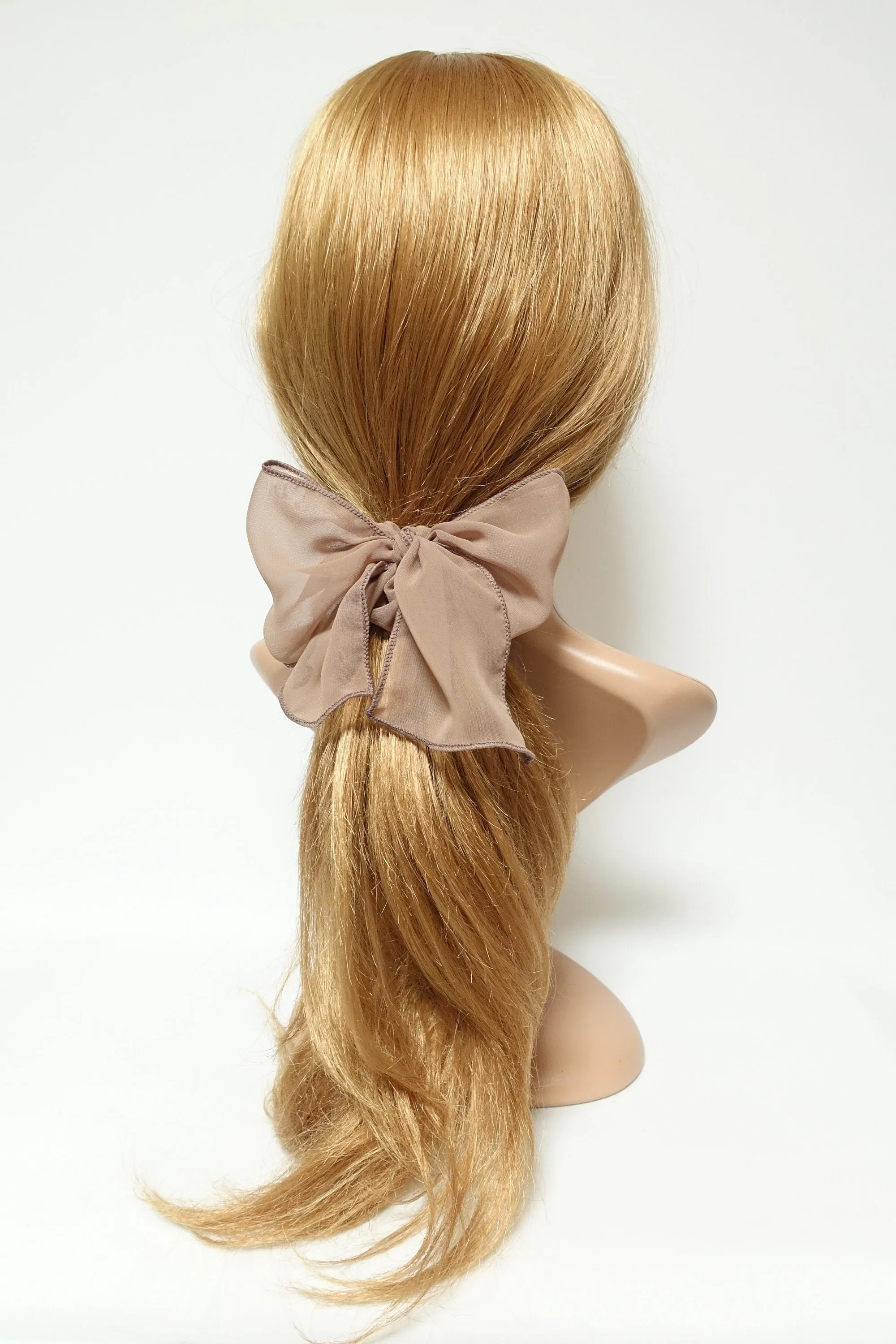 chiffon waving bow scrunchies drape translucent bow knot scrunchy feminine style hair scrunchie