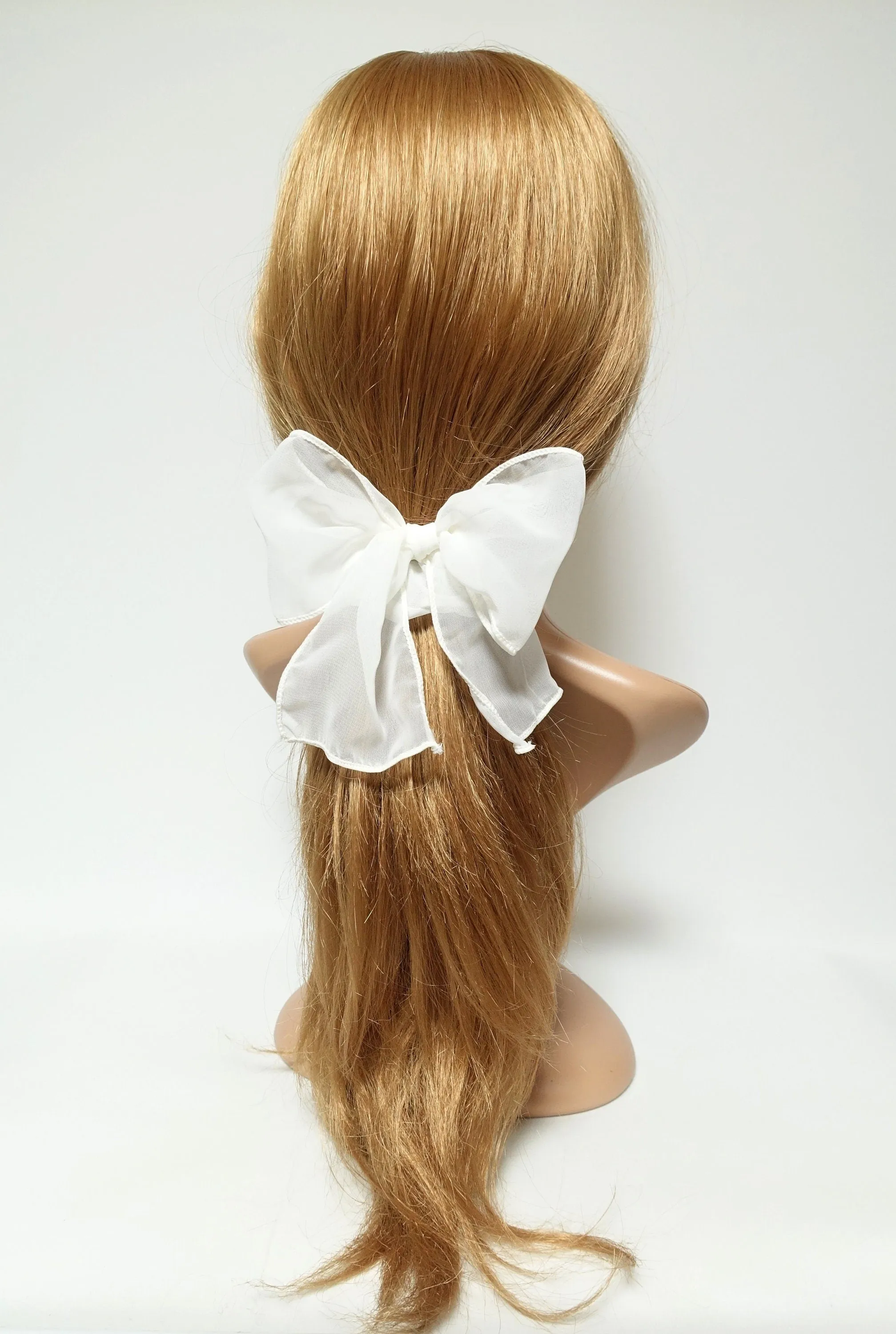 chiffon waving bow scrunchies drape translucent bow knot scrunchy feminine style hair scrunchie