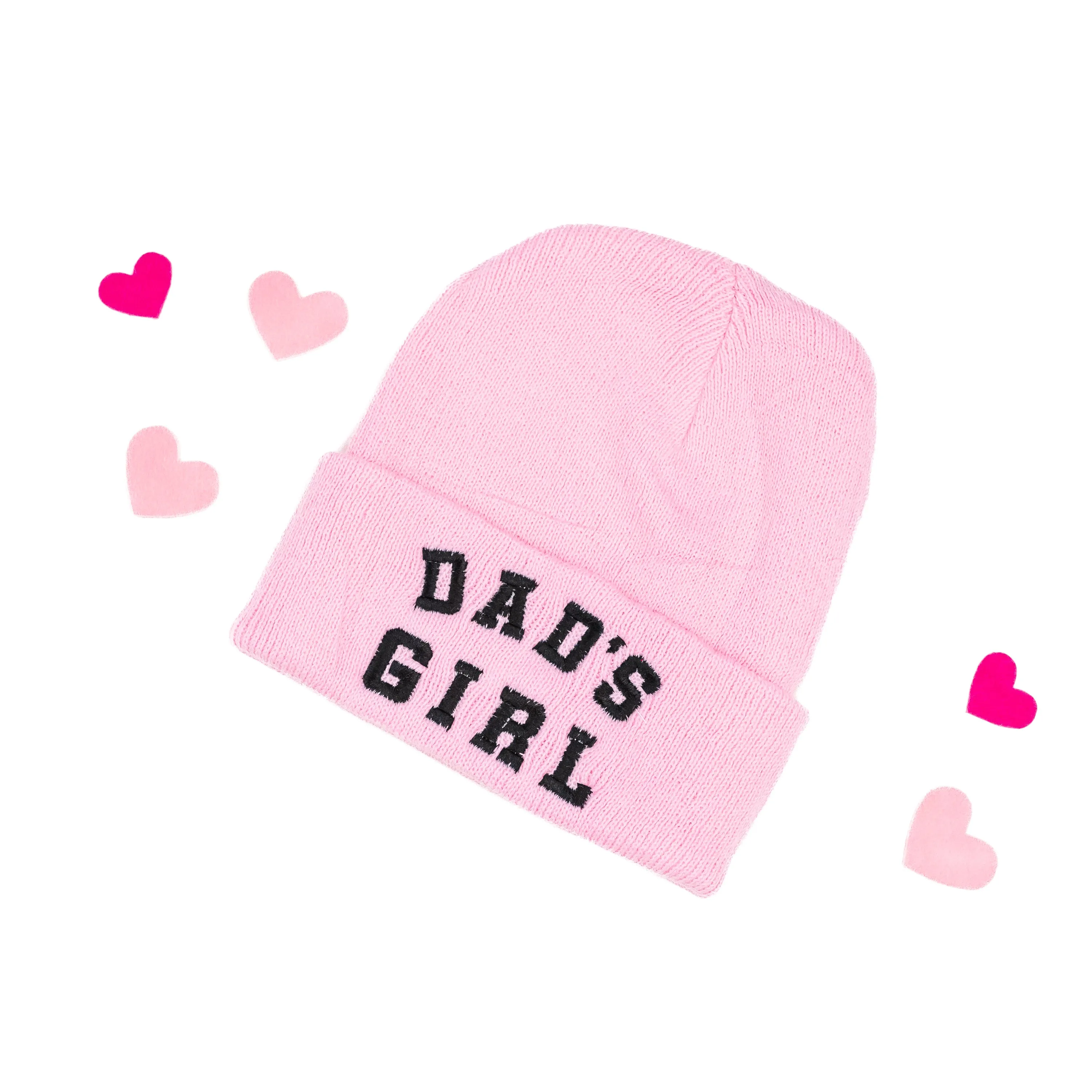 Child Beanie - Dad's Girl - Light Pink w/ Black