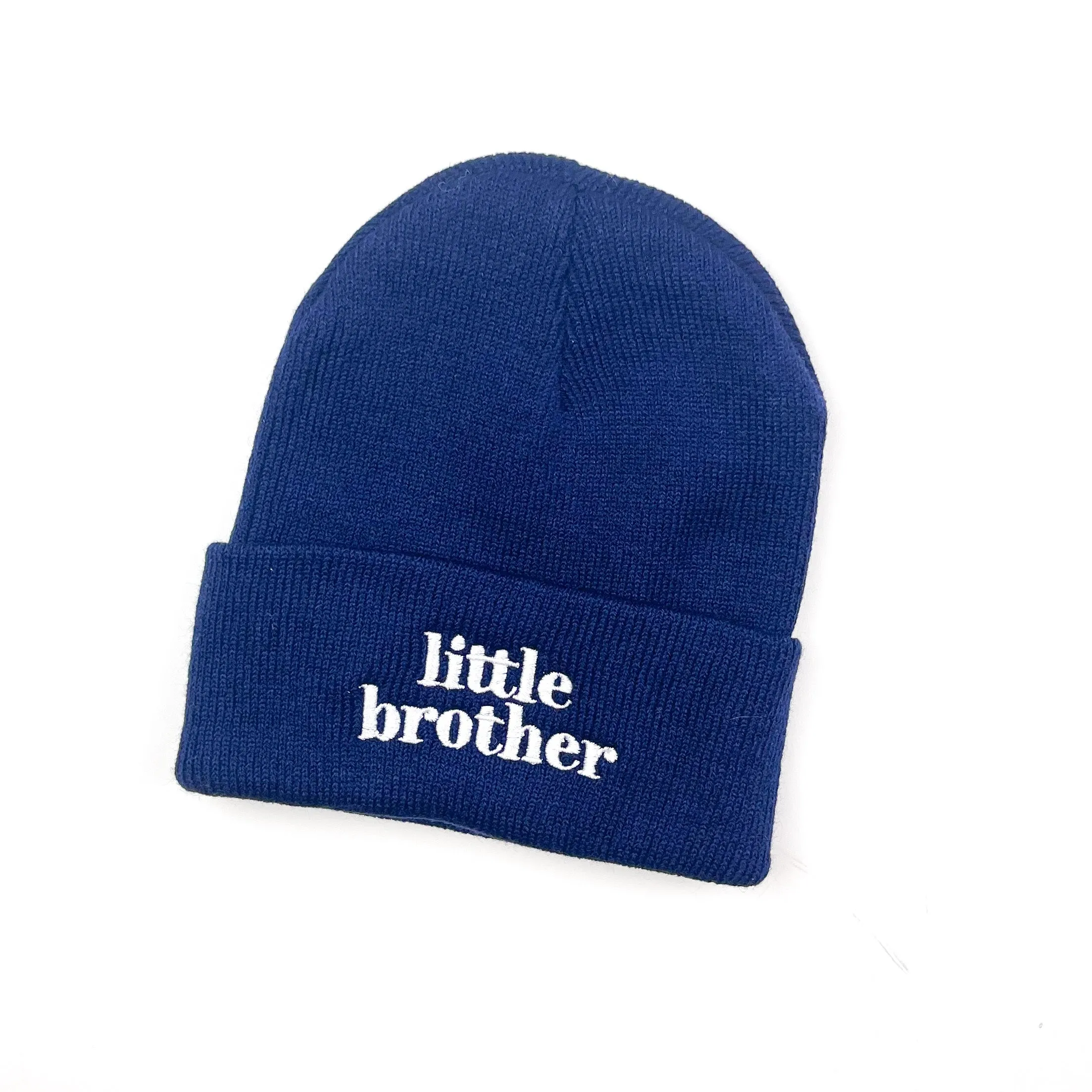 Child Beanie - Little Brother - Navy w/ White