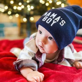 Child Beanie - Mama's Boy - Navy w/ White