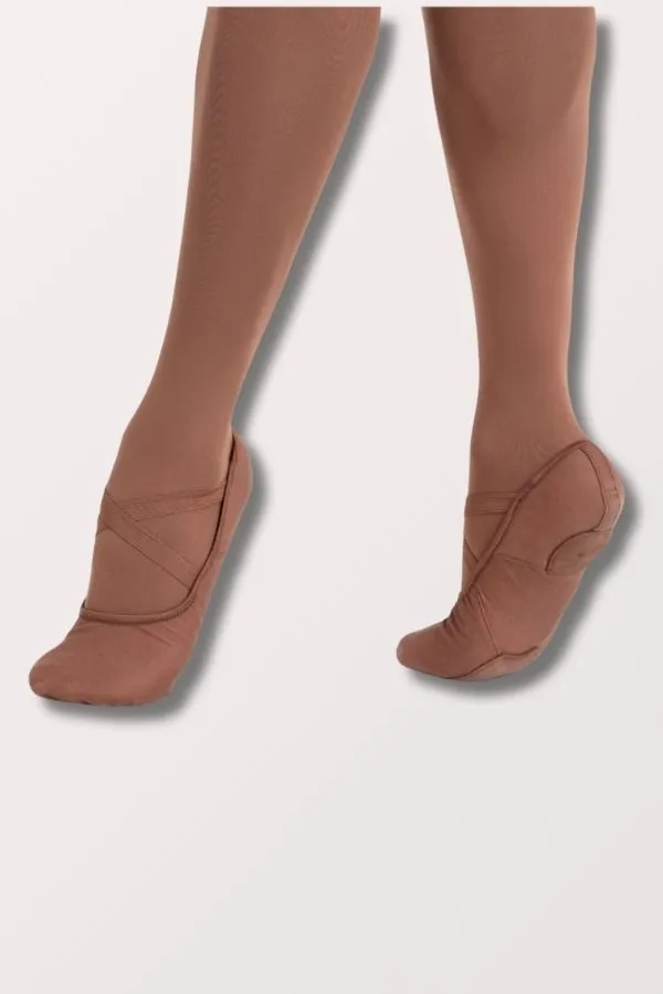 Child Hanami Stretch Canvas Ballet Shoes - Mocha